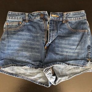 High waisted jean shorts